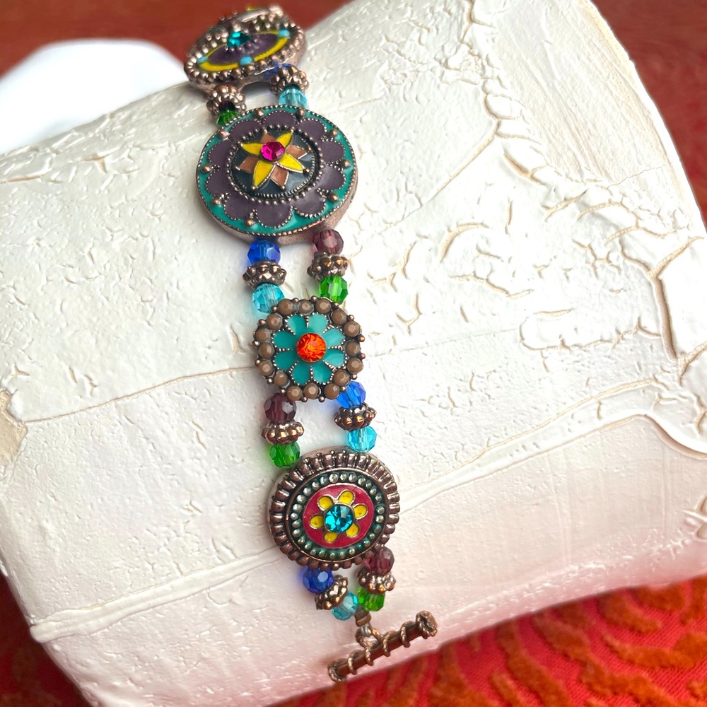 Enamel+jewel bracelet